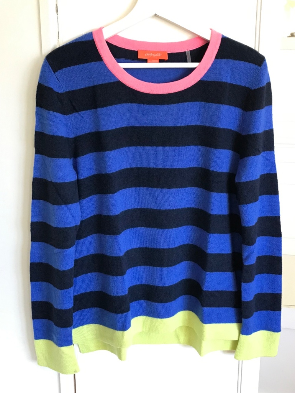 Cashmere Sweater Christopher Fischer Blue Striped Women's Size Large